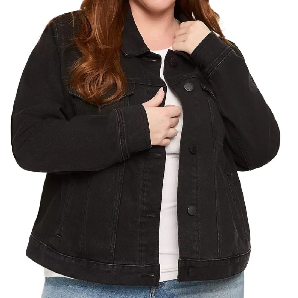 NWT- Women's Lane Bryant Core Black Denim Jacket